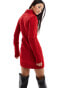 Missyempire exclusive cable knit roll neck mini jumper dress in red