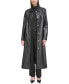 Фото #5 товара Women's Belted Faux-Leather Trench Coat