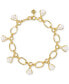 ფოტო #1 პროდუქტის Gold-Tone Ashton Freshwater Pearl (6mm) Chain Bracelet