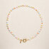 18K Gold Freshwater Pearls and Pastel Rainbow Beads - Sakura Necklace 17" For Women