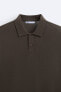 Cotton and silk knit polo shirt