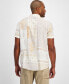 Men's Short Sleeve Button-Front Patchwork Print Shirt