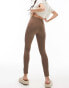 Фото #8 товара Topshop skinny rib legging in chocolate