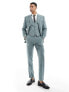 ASOS DESIGN wedding slim suit trouser in green crosshatch