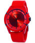 ფოტო #1 პროდუქტის Unisex Foxfire Red Silicone Band Watch 44mm