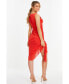 Фото #2 товара Women's Mesh Frill Asymmetric Midi Dress