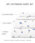 Фото #9 товара Soft Floral Double Brushed Patterned Sheet Set, Twin