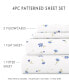 Фото #9 товара The Farmhouse Chic Premium Soft Floral Double Brushed Patterned Sheet Set, Twin