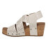 Фото #3 товара Corkys Guilty Pleasure Snake Studded Perforated Wedge Strappy Womens Off White