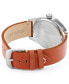 ფოტო #3 პროდუქტის Men's Heritage Collection Three Hand Brown Genuine Leather Strap Watch, 42mm