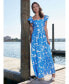 Фото #5 товара Petite Cotton Floral Ruffle-Sleeve Maxi Dress