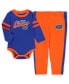 ფოტო #1 პროდუქტის Newborn and Infant Boys and Girls Royal, Orange Florida Gators Little Kicker Long Sleeve Bodysuit and Sweatpants Set