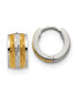 ფოტო #1 პროდუქტის Stainless Steel Textured Yellow plated Hinged Hoop Earrings