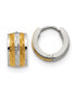 Stainless Steel Textured Yellow plated Hinged Hoop Earrings