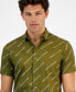 Фото #3 товара Men's Short Sleeve Button-Front Logo Print Stretch Shirt, Created for Macy's