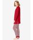 ფოტო #1 პროდუქტის Plus Size Henley Tunic & Jogger PJ Set