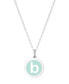 Фото #18 товара Auburn Jewelry mini Initial Pendant Necklace in Sterling Silver and Mint Enamel, 16" + 2" Extender