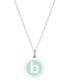 Фото #38 товара Auburn Jewelry mini Initial Pendant Necklace in Sterling Silver and Mint Enamel, 16" + 2" Extender