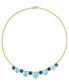 ფოტო #4 პროდუქტის Sky & London Blue Topaz Heart & Round 17" Collar Necklace (45-3/4 ct. t.w.) in Yellow-Plated Sterling Silver