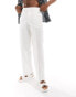 Фото #1 товара ASOS DESIGN smart wide leg textured fabric trousers in white