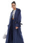 Фото #1 товара Extro & Vert trench coat in blue pinstripe co-ord