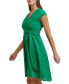 ფოტო #3 პროდუქტის Women's Cotton V-Neck A-Line Tie-Waist Dress