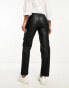 New Look faux leather straight leg trousers in black