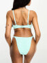 Фото #3 товара Peek & Beau Exclusive crinkle high waist bikini bottom in mint