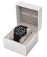 ფოტო #5 პროდუქტის Men's Everest Chronograph Black Ion Plated Stainless Steel and Silicone Bracelet Watch 45mm