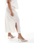 Фото #2 товара Vero Moda Curve linen midi skirt co-ord in off white