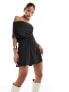 Фото #1 товара ASOS DESIGN extreme bardot mini dress in black