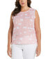 ფოტო #1 პროდუქტის Plus Size Crochet Trim Sleeveless Top