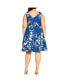 Plus Size Hydrangea Print Dress