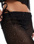 In The Style x Perrie Sian sequin crochet wide leg beach trousers co-ord in black Черный, EU 42-44 - фото #2