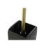 Фото #3 товара Щетка для унитаза DKD Home Decor Чёрный Позолоченный Металл Смола Мрамор 9,5 x 9,5 x 37 cm