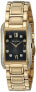 Фото #1 товара Womens 28 Diamond Dress Watch - Gold-Tone - Black Dial - Rectangular Case