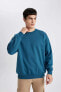 Oversize Fit Bisiklet Yaka Basic Sweatshirt T5139az24sp