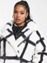 Фото #3 товара Simply Be double breasted faux fur coat in mono check