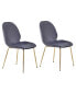 Фото #3 товара Franklin Velvet Mid Century Upholstered Side Chairs, Set of 2