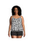 Plus Size Blouson Tummy Hiding Tankini Swimsuit Top Adjustable Straps