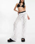 Фото #1 товара COLLUSION lace beach trouser co-ord in optic white