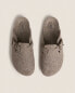 Buckled felt mule clog slippers