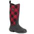 Muck Boot Hale Tall Plaid Round Toe Pull On Womens Black Casual Boots HAW6PLD