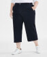 Фото #3 товара Plus Size High Rise Wide-Leg Crop Jeans, Created for Macy's