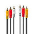 Фото #6 товара Lindy Audio Video Cable 3x phono 1m - 3 x RCA - Male - 3 x RCA - Male - 1 m - Black - Red - White - Yellow