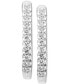 ფოტო #2 პროდუქტის Diamond Small Hoop Earrings (1/2 ct. t.w.) in 10k White Gold (Also available in 10k Yellow Gold), .95"