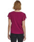 Women's Crewneck Flutter-Sleeve Blouse