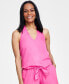 Women's Tie-Front Halter Blouse, Created for Macy's