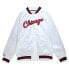Фото #1 товара Mitchell & Ness Lightweight Satin Button Up Jacket Mens White Coats Jackets Oute