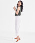 Фото #2 товара Women's Mid-Rise Linen Blend Ankle-Length Pants, Created for Macy's